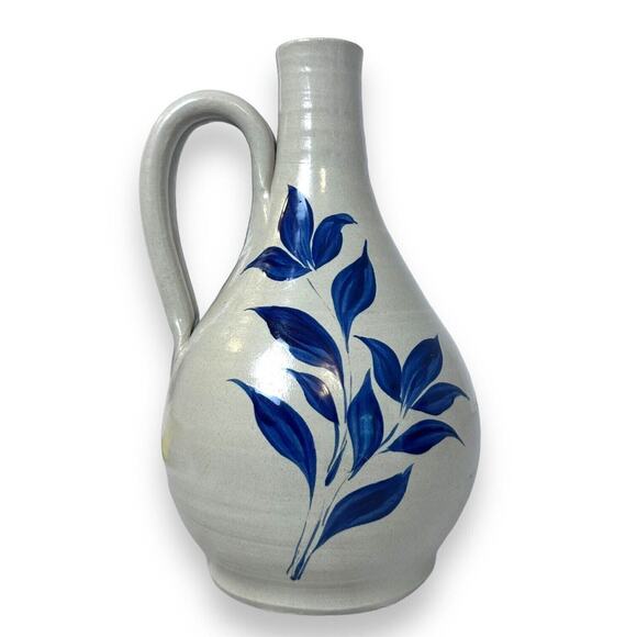 Williamsburg Pottery Lamp Base Only Yorktowne Salt Glaze Stoneware Jug Floral - Picture 13 of 13